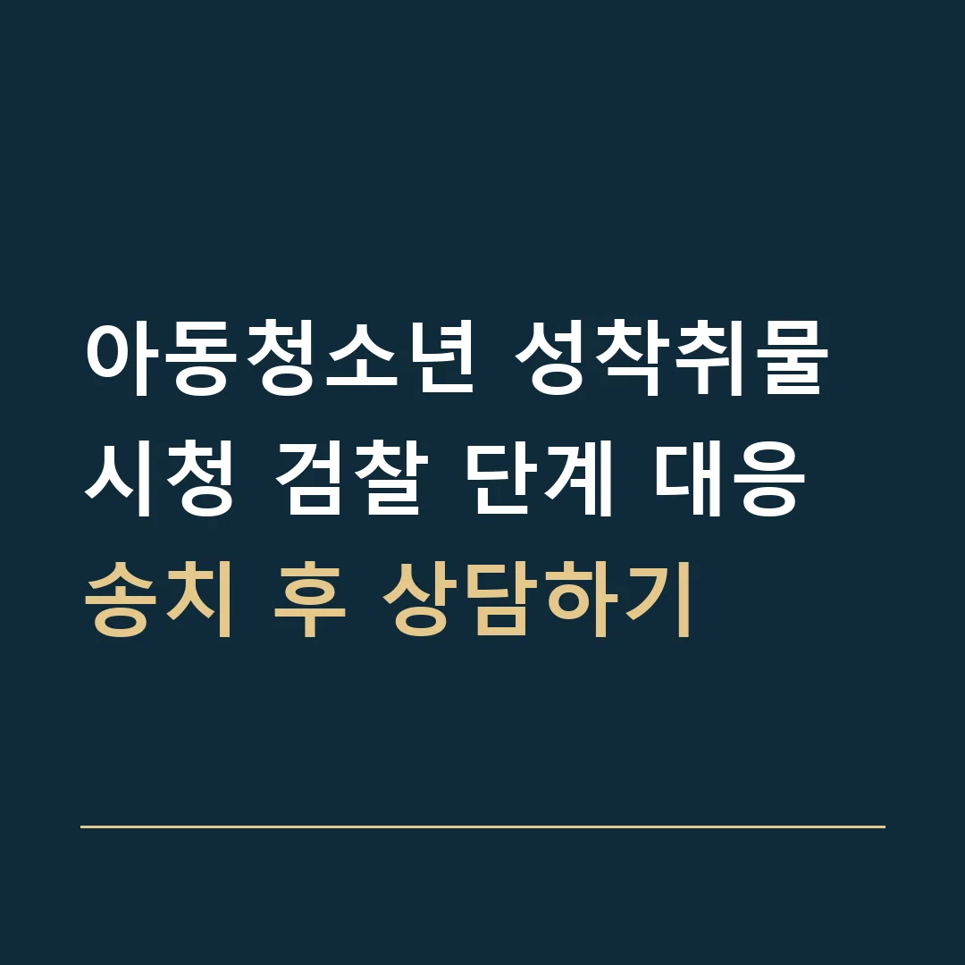 아동청소년 성착취물 시청 검찰 단계 대응 · 송치 후 상담하기
