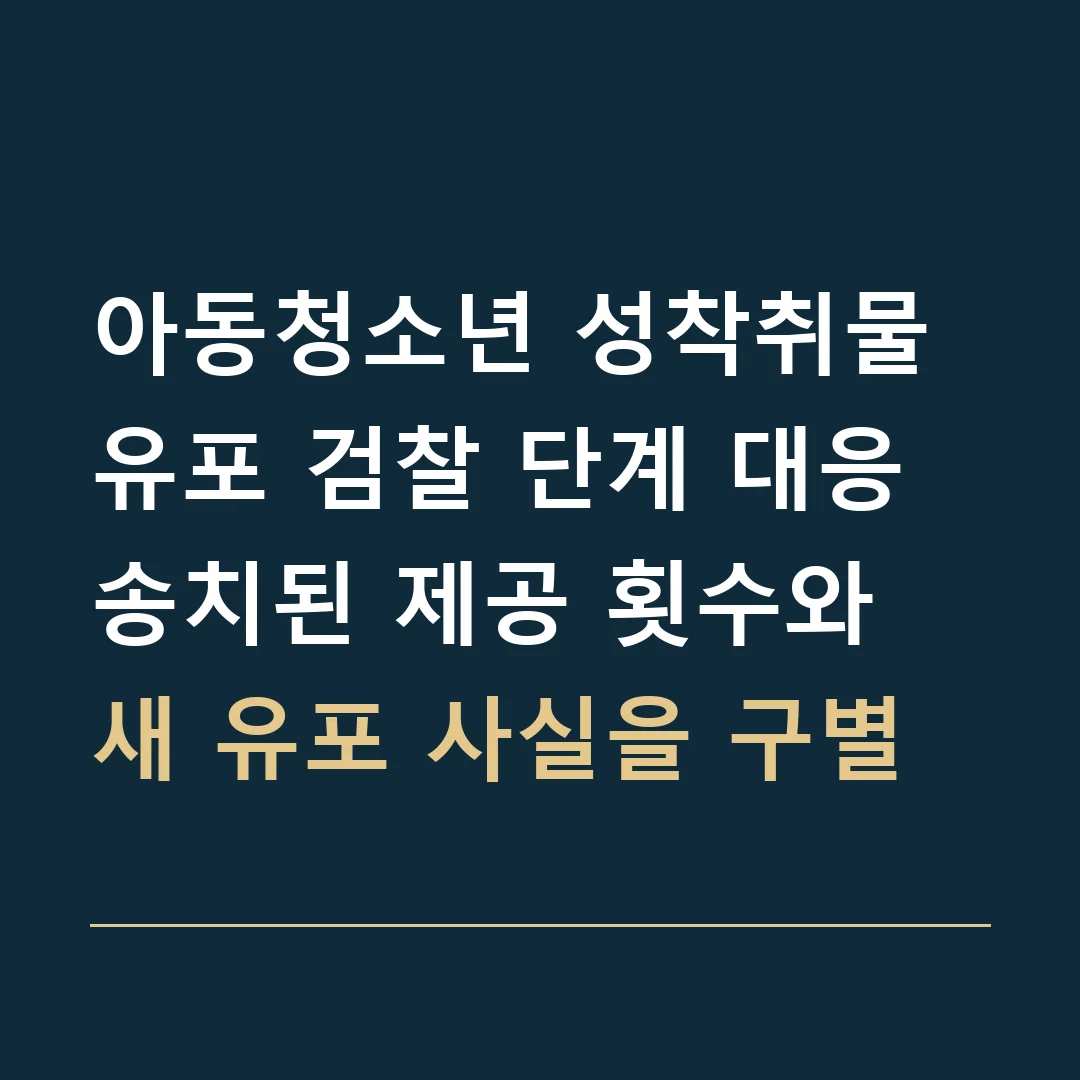 아동청소년 성착취물 유포 검찰 단계 대응 · 송치된 제공 횟수와 새 유포 사실을 구별