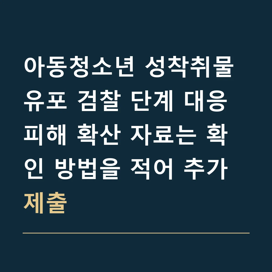아동청소년 성착취물 유포 검찰 단계 대응 · 피해 확산 자료는 확인 방법을 적어 추가 제출