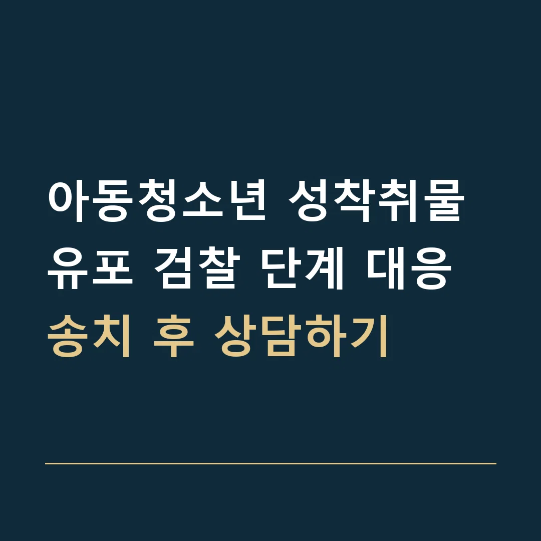 아동청소년 성착취물 유포 검찰 단계 대응 · 송치 후 상담하기