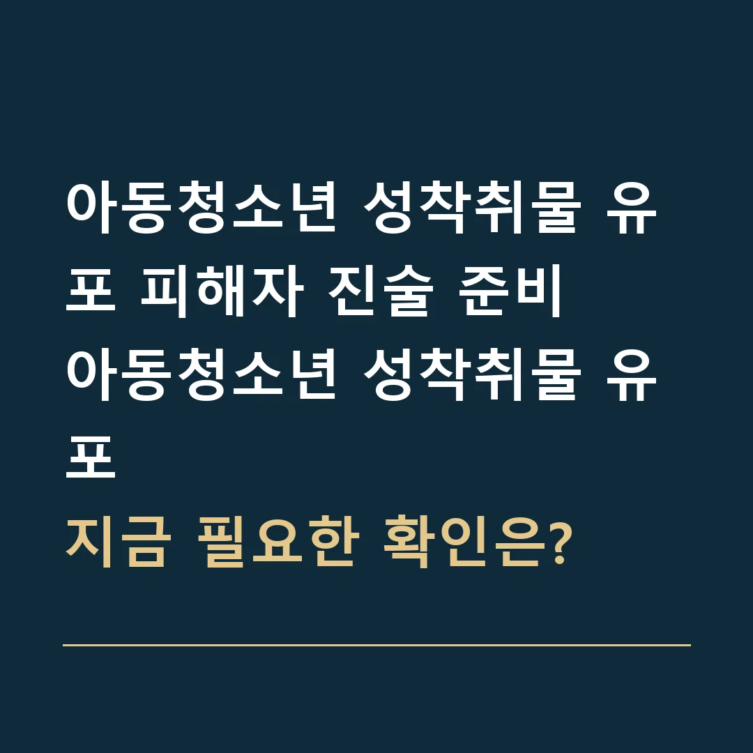 아동청소년 성착취물 유포 피해자 진술 준비 · 아동청소년 성착취물 유포
지금 필요한 확인은?