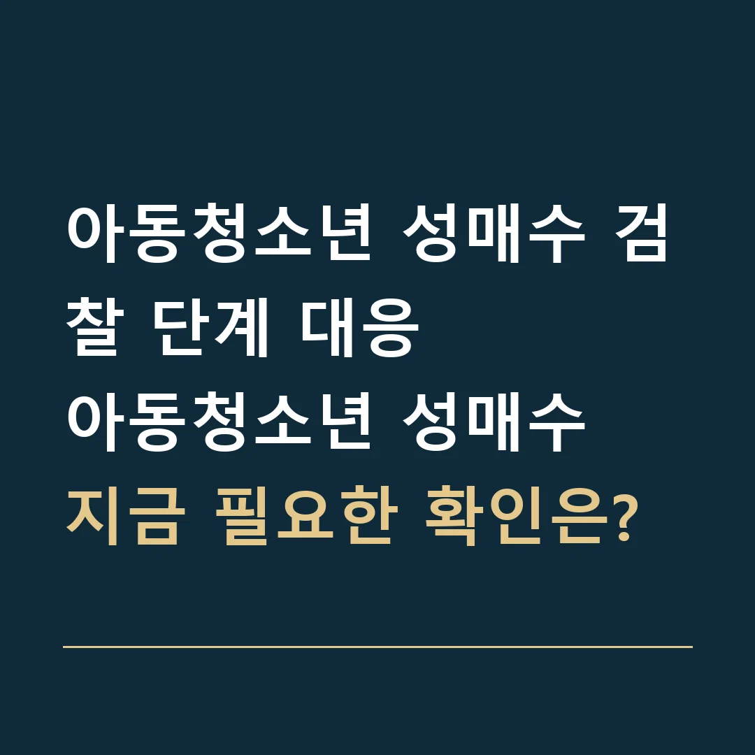 아동청소년 성매수 검찰 단계 대응 · 아동청소년 성매수
지금 필요한 확인은?