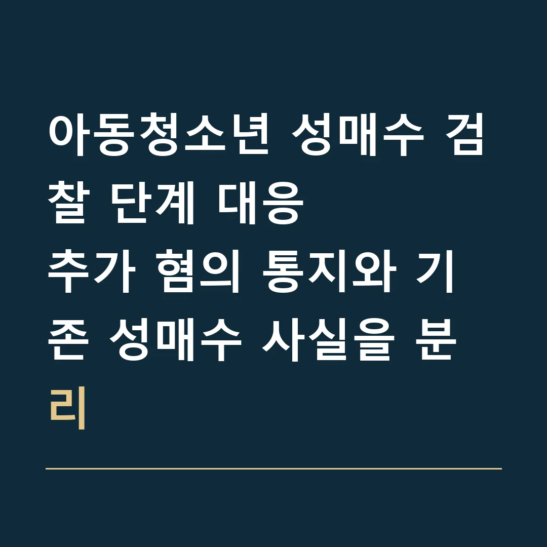 아동청소년 성매수 검찰 단계 대응 · 추가 혐의 통지와 기존 성매수 사실을 분리
