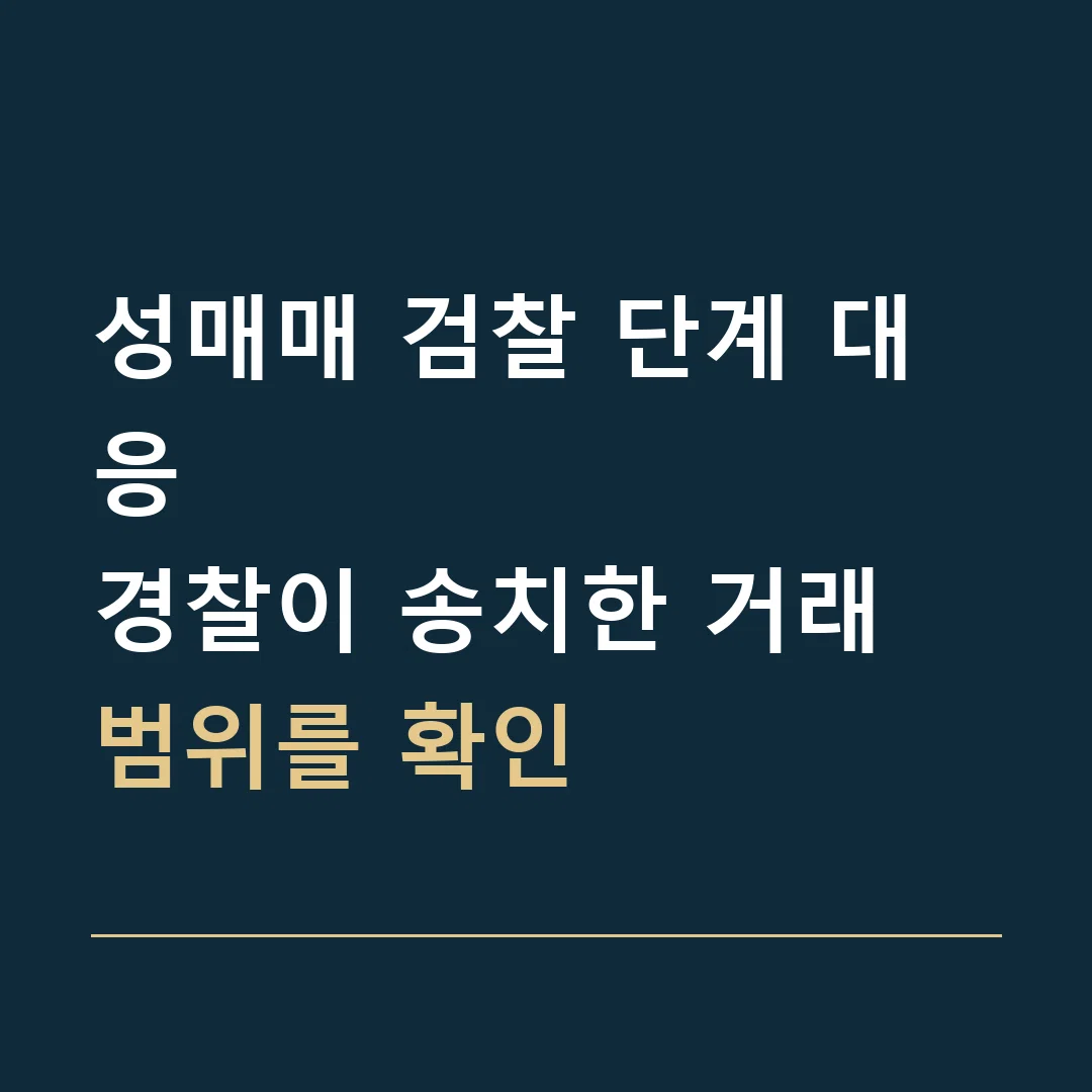 성매매 검찰 단계 대응 · 경찰이 송치한 거래 범위를 확인