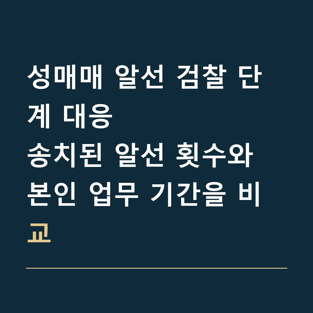 성매매 알선 검찰 단계 대응 · 송치된 알선 횟수와 본인 업무 기간을 비교