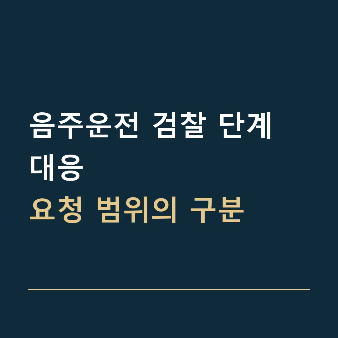 음주운전 검찰 단계 대응 · 요청 범위의 구분
