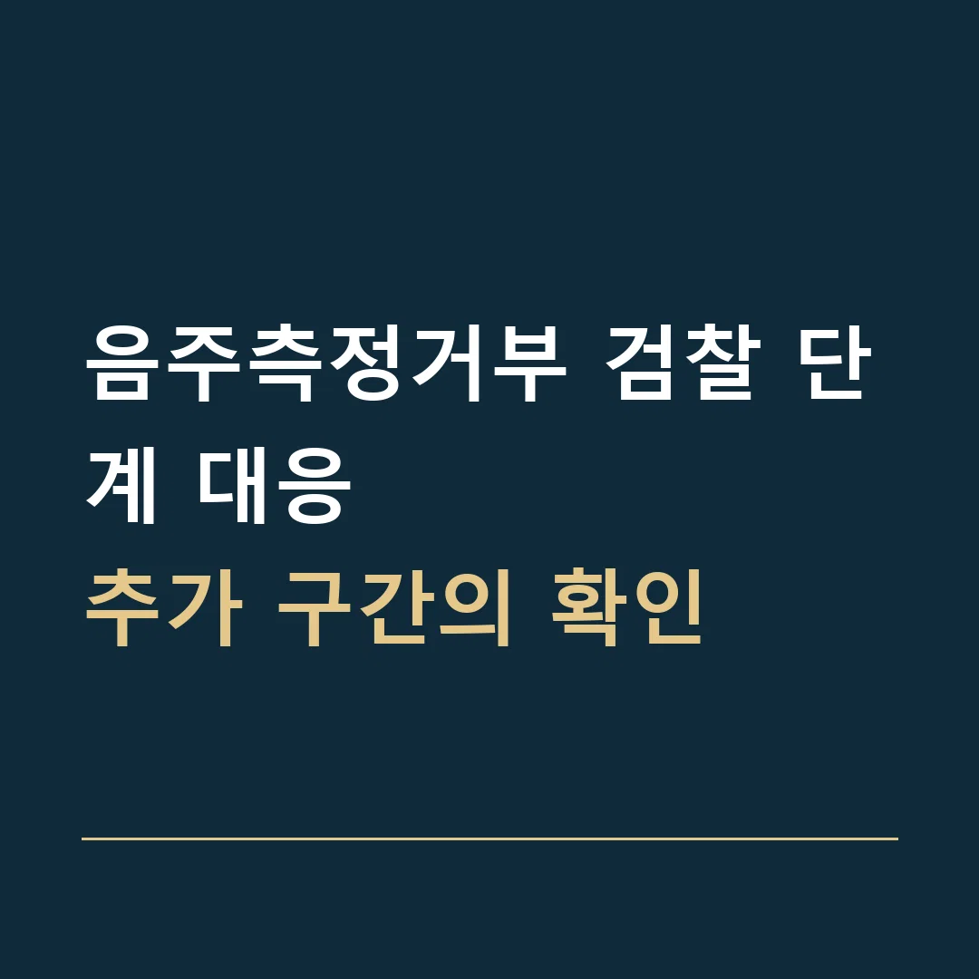 음주측정거부 검찰 단계 대응 · 추가 구간의 확인