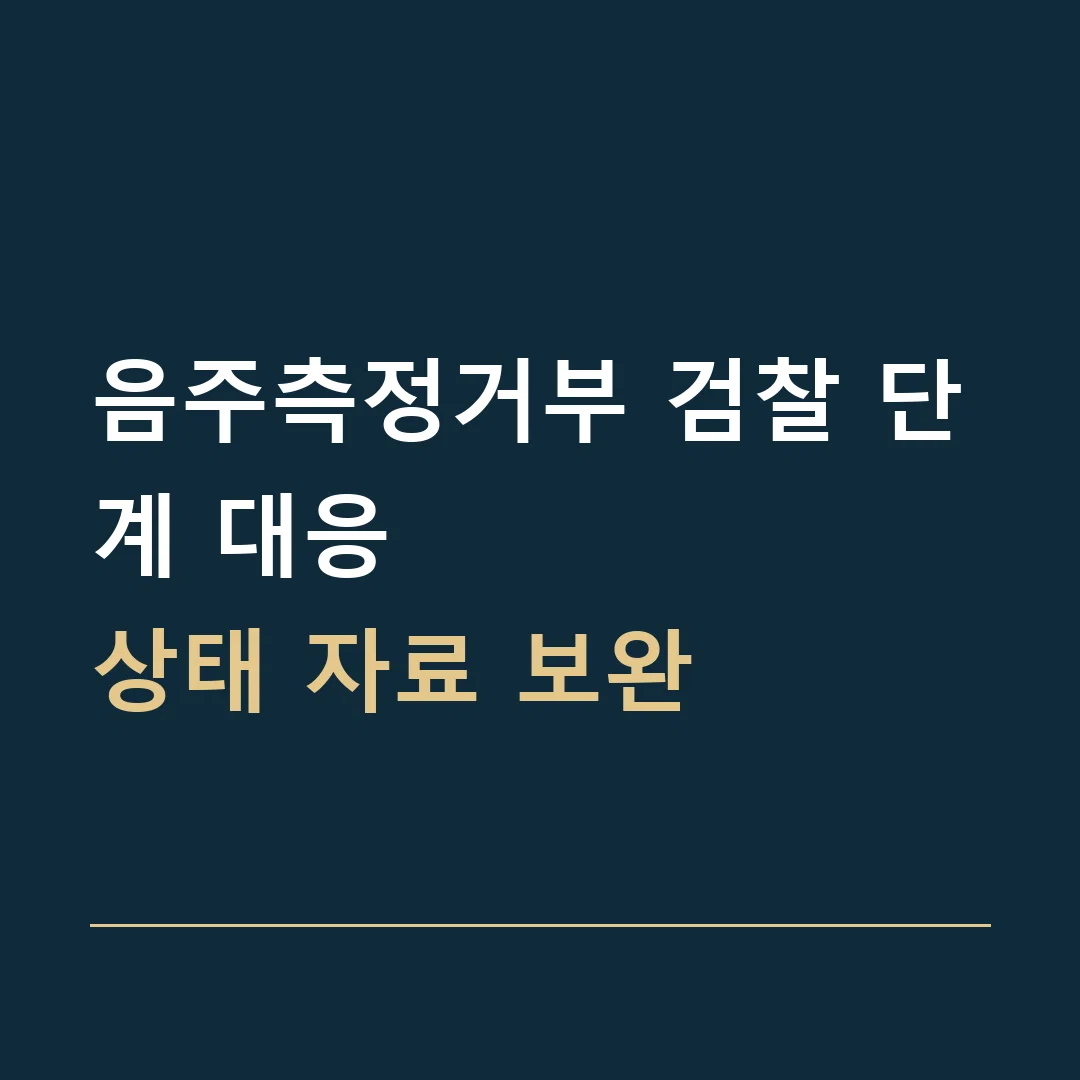 음주측정거부 검찰 단계 대응 · 상태 자료 보완