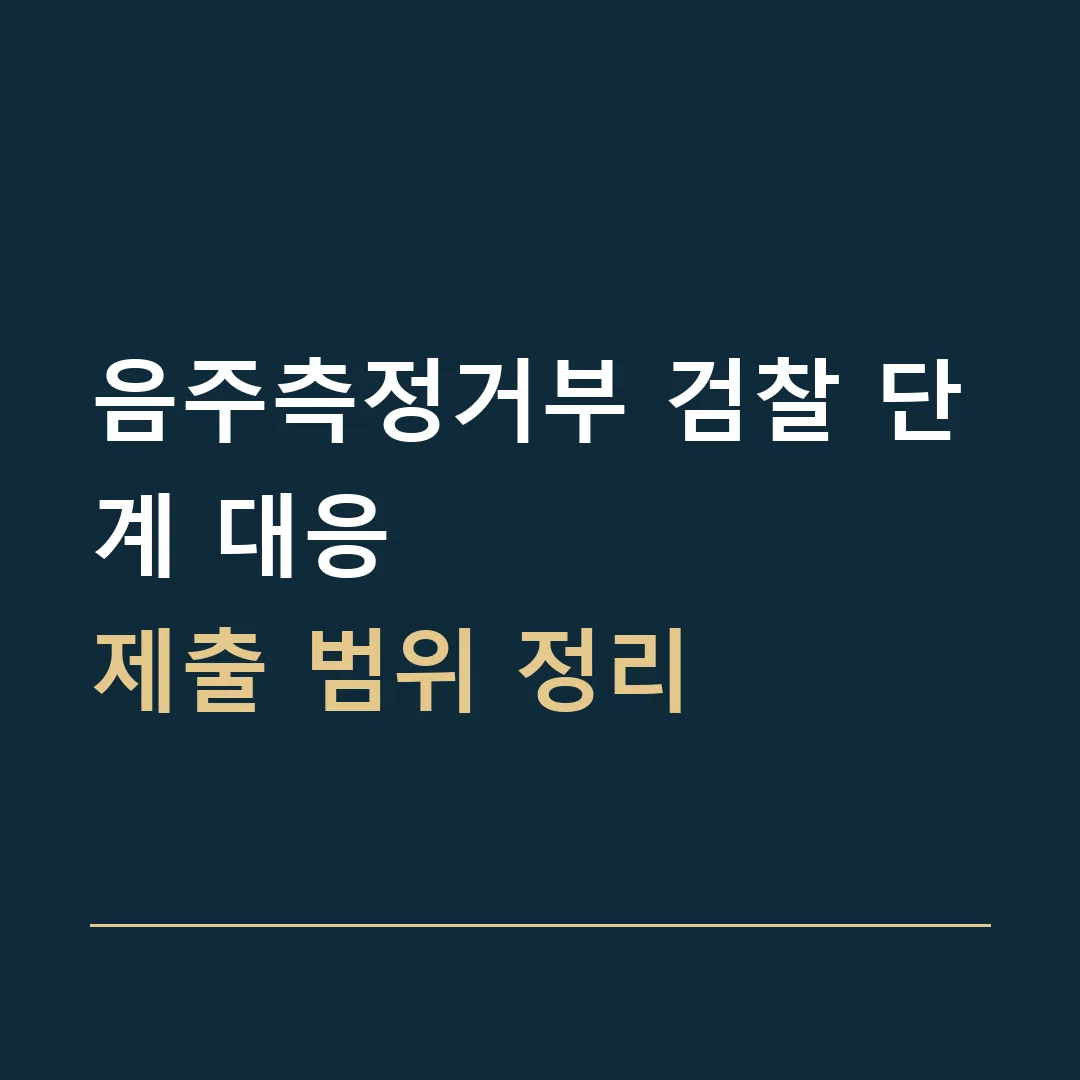 음주측정거부 검찰 단계 대응 · 제출 범위 정리