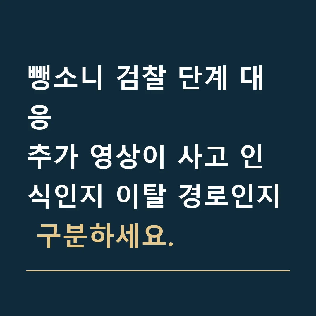뺑소니 검찰 단계 대응 · 추가 영상이 사고 인식인지 이탈 경로인지 구분하세요.