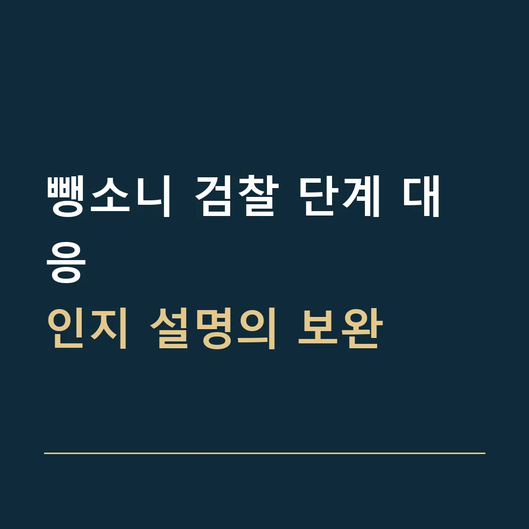 뺑소니 검찰 단계 대응 · 인지 설명의 보완