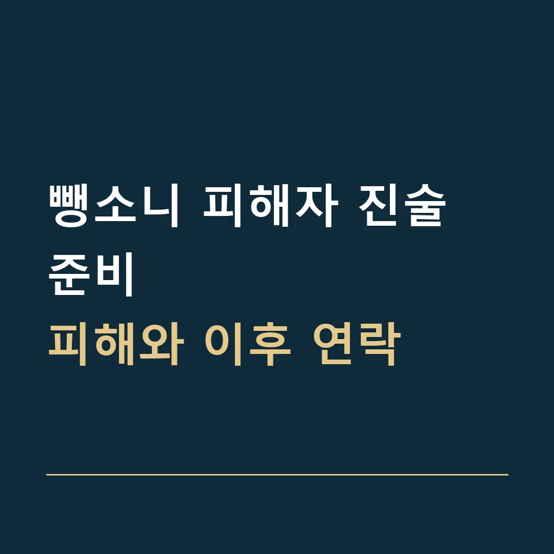 뺑소니 피해자 진술 준비 · 피해와 이후 연락