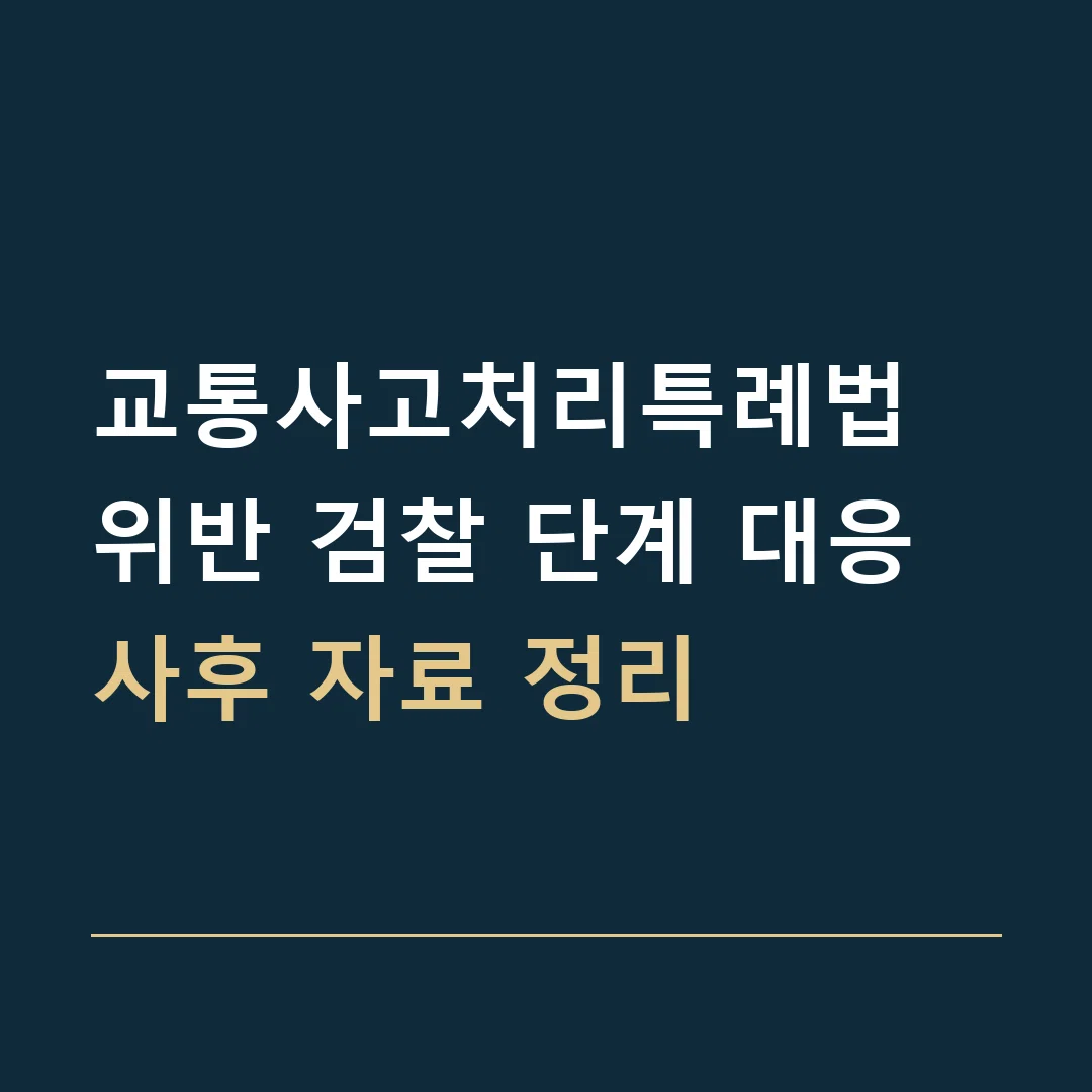 교통사고처리특례법 위반 검찰 단계 대응 · 사후 자료 정리