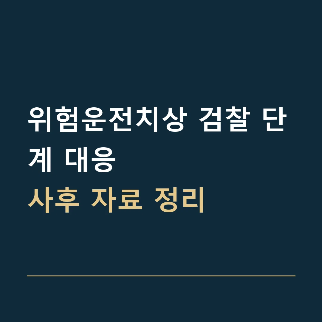 위험운전치상 검찰 단계 대응 · 사후 자료 정리
