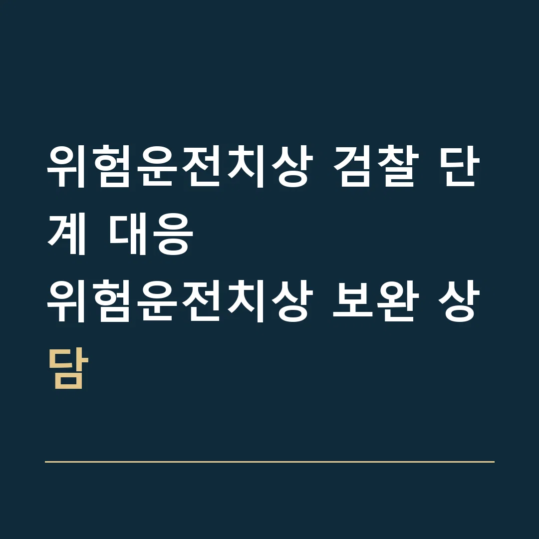 위험운전치상 검찰 단계 대응 · 위험운전치상 보완 상담