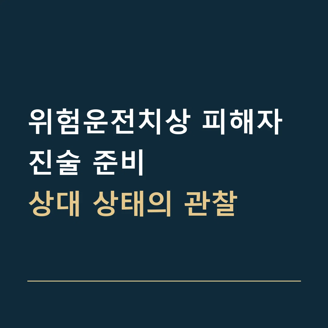 위험운전치상 피해자 진술 준비 · 상대 상태의 관찰