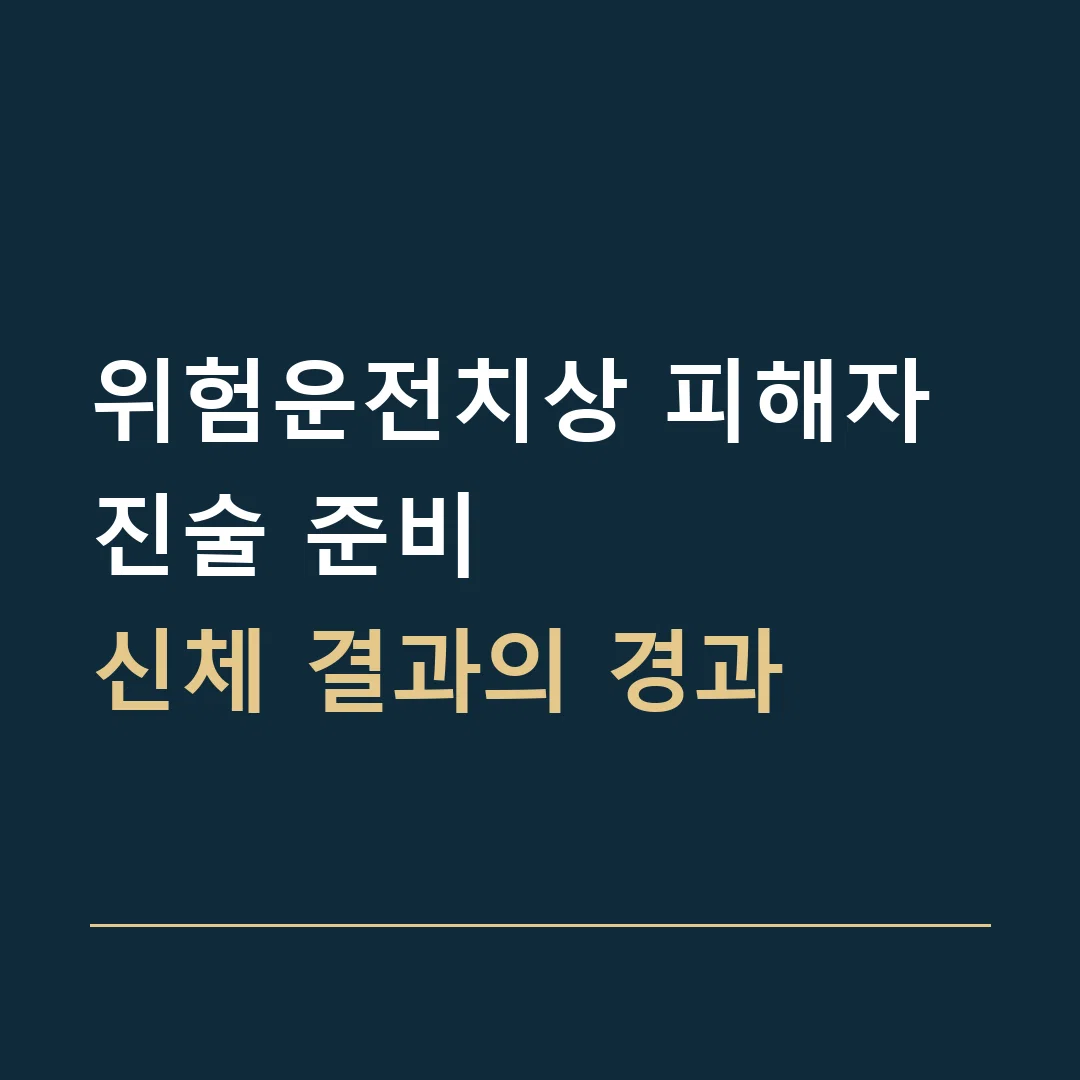 위험운전치상 피해자 진술 준비 · 신체 결과의 경과