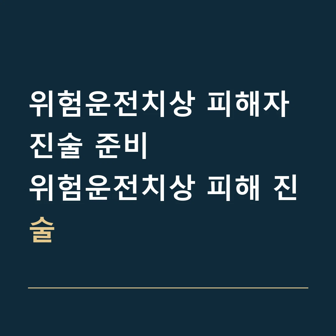 위험운전치상 피해자 진술 준비 · 위험운전치상 피해 진술