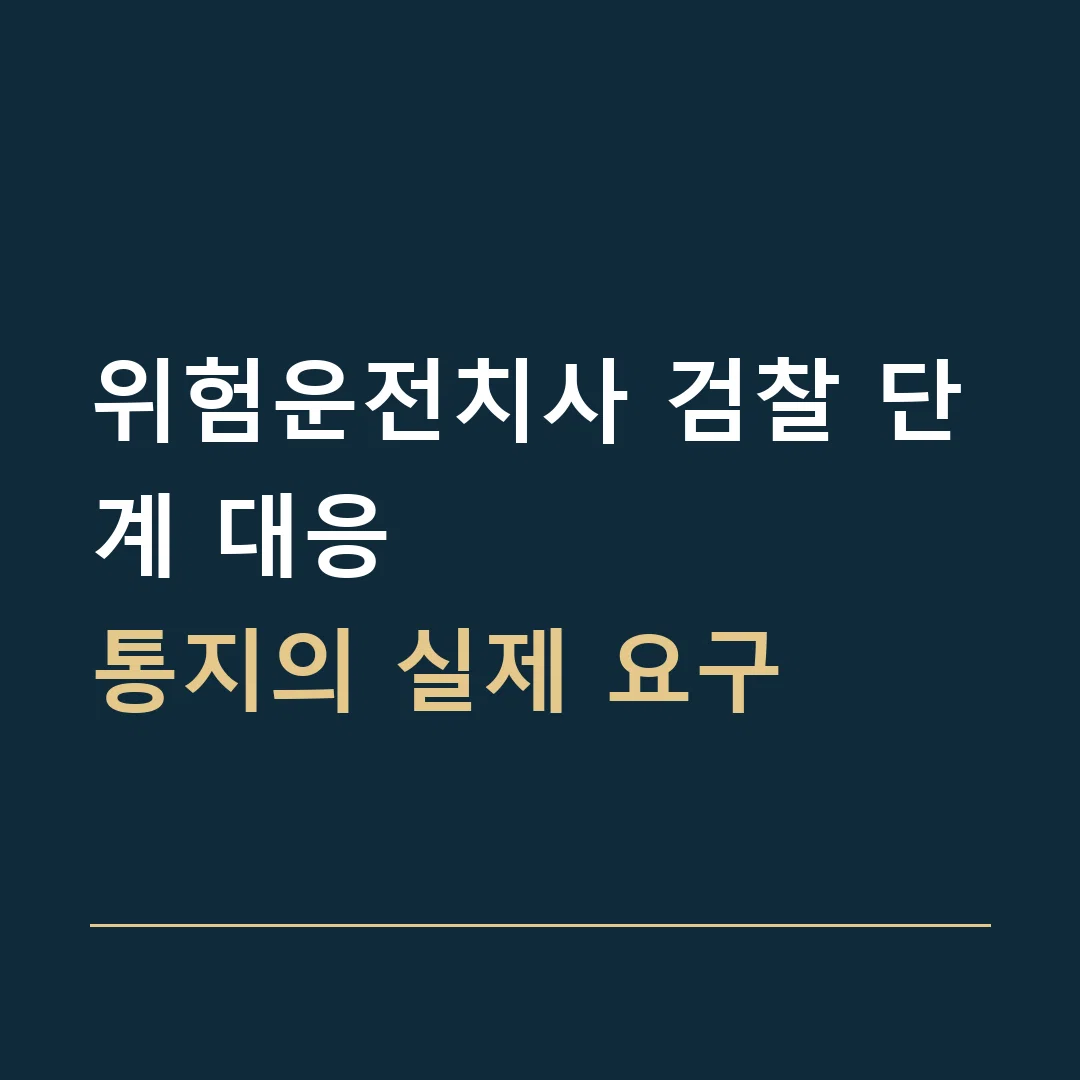 위험운전치사 검찰 단계 대응 · 통지의 실제 요구