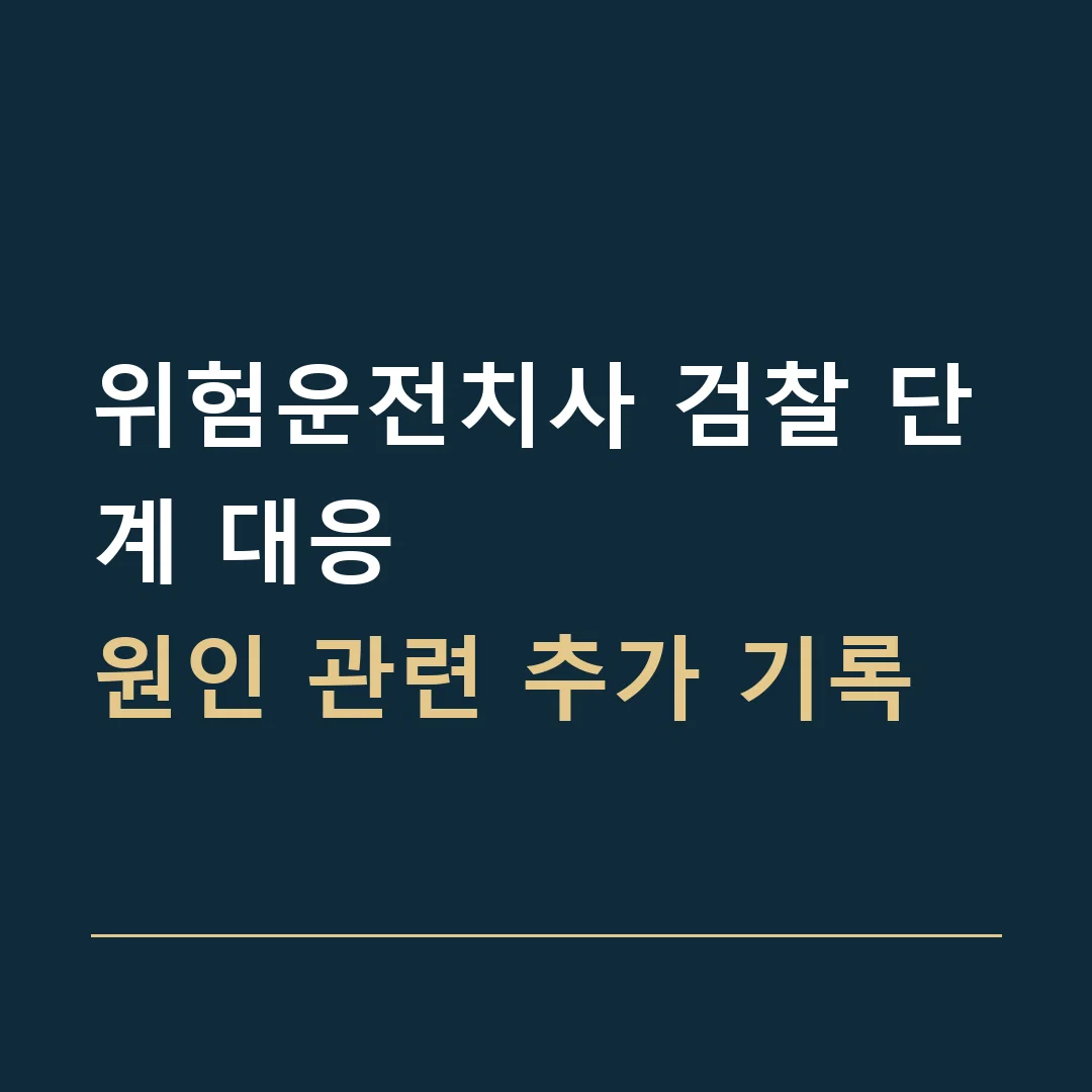 위험운전치사 검찰 단계 대응 · 원인 관련 추가 기록