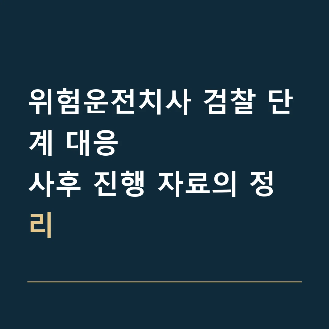 위험운전치사 검찰 단계 대응 · 사후 진행 자료의 정리