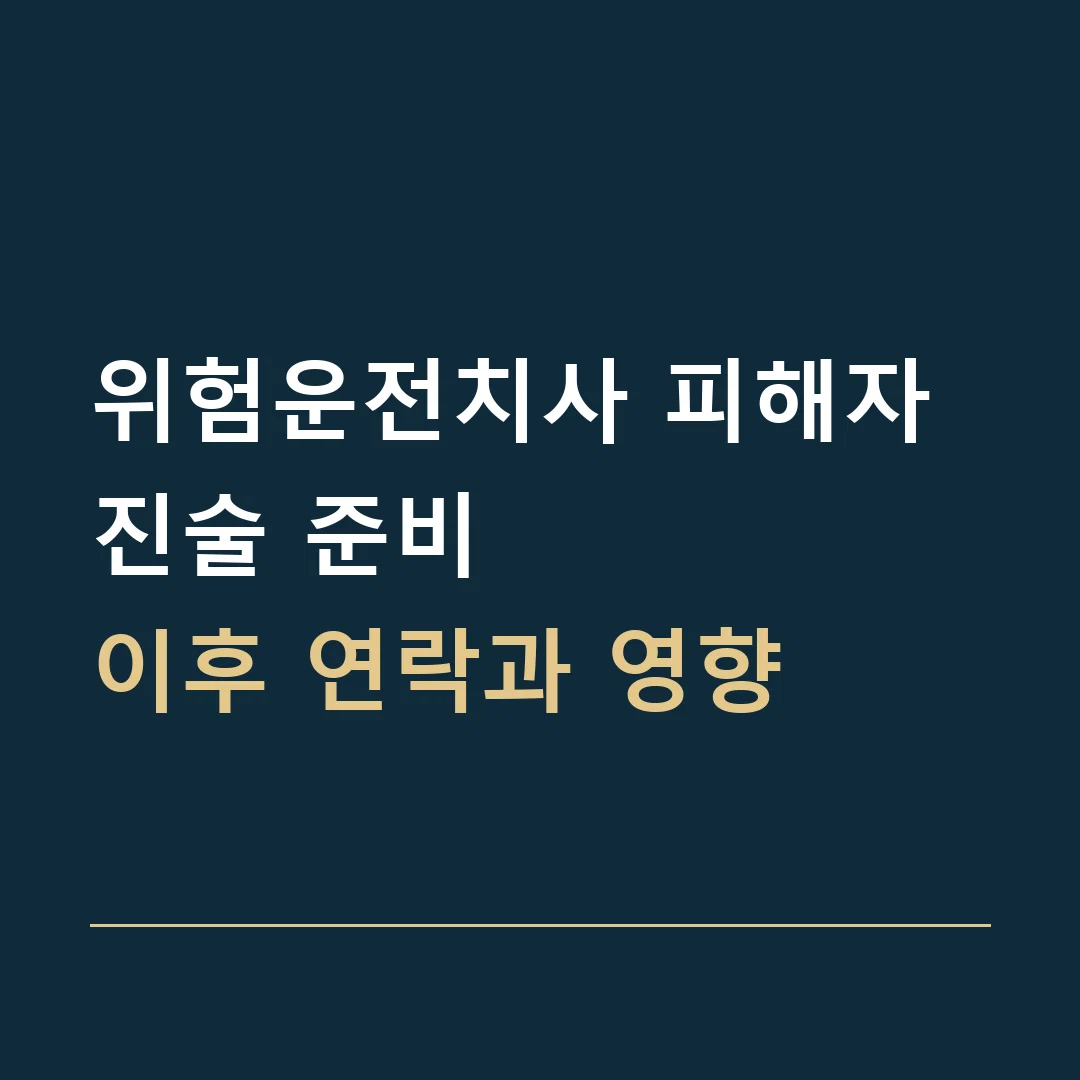 위험운전치사 피해자 진술 준비 · 이후 연락과 영향