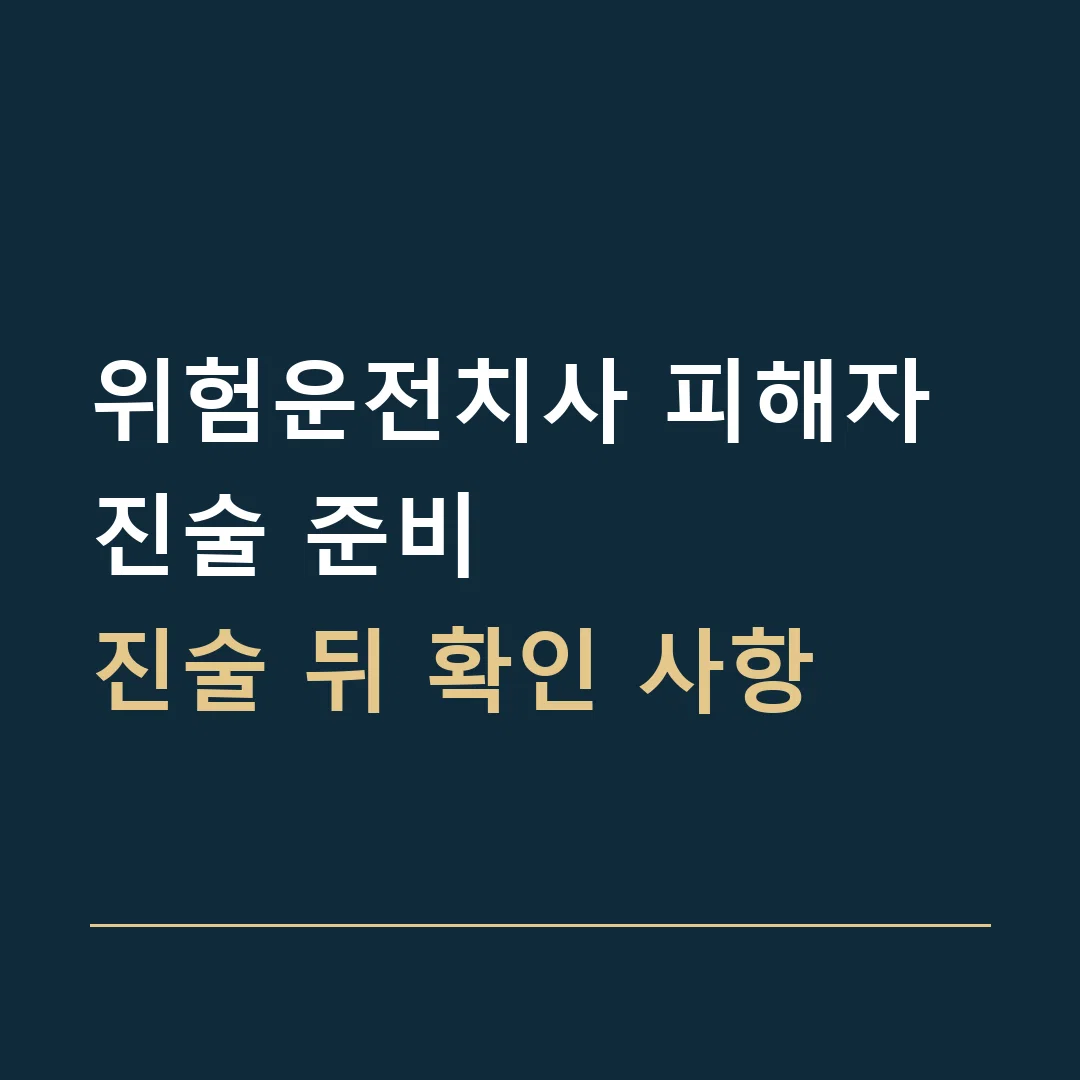 위험운전치사 피해자 진술 준비 · 진술 뒤 확인 사항