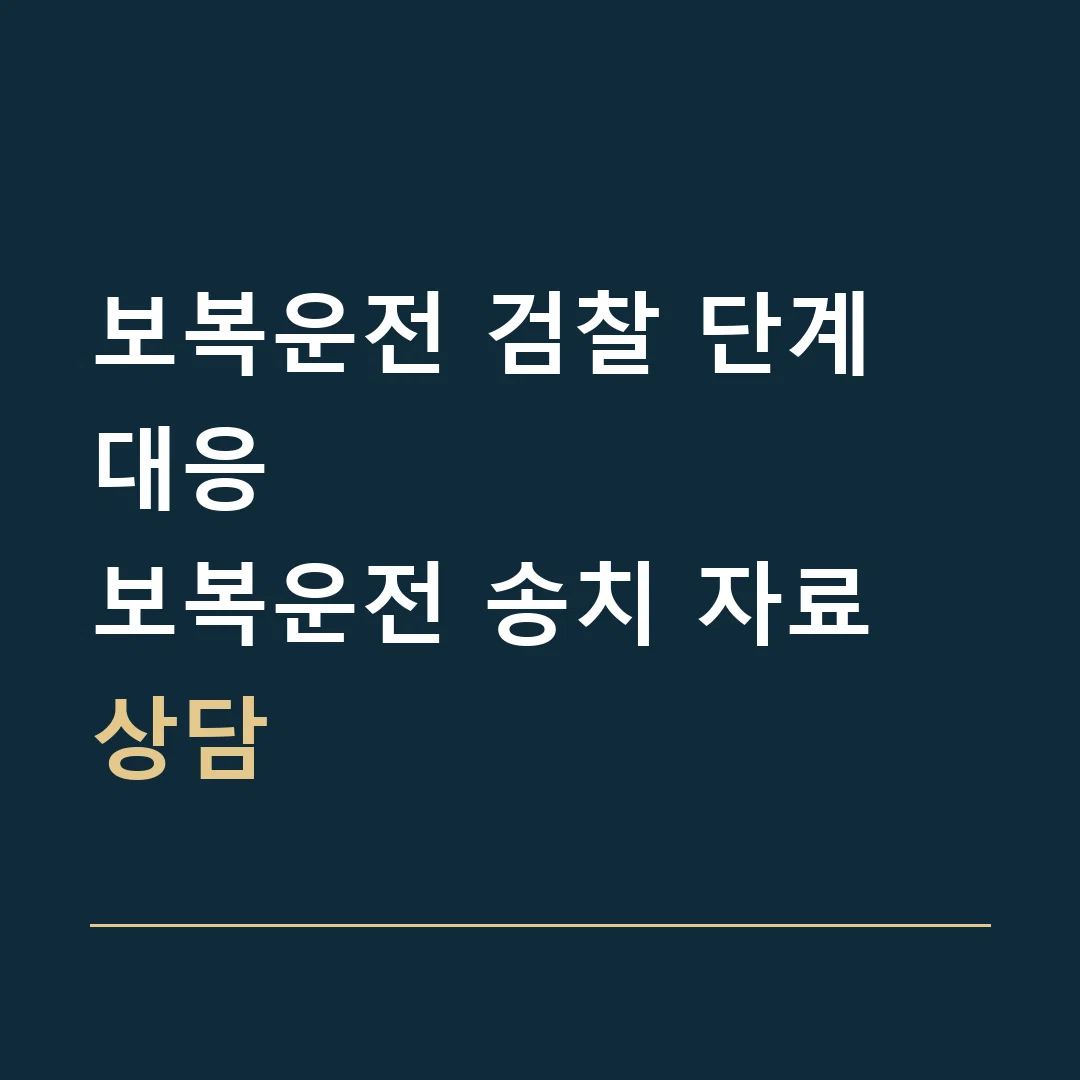 보복운전 검찰 단계 대응 · 보복운전 송치 자료 상담