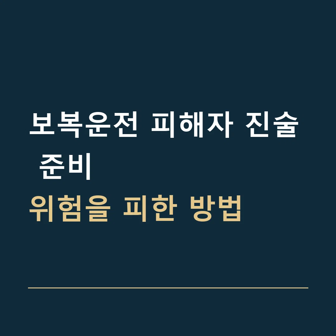 보복운전 피해자 진술 준비 · 위험을 피한 방법
