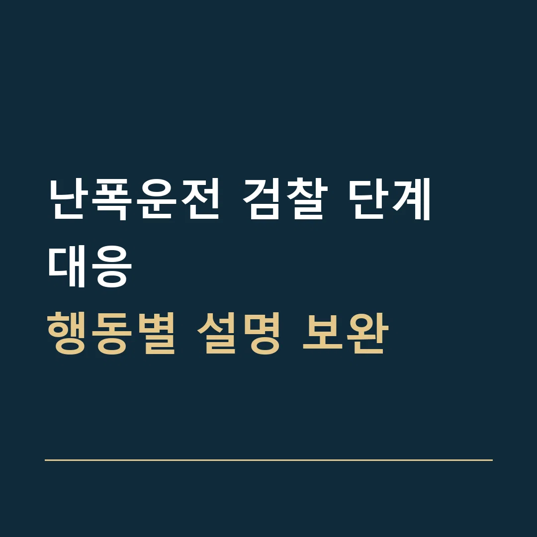 난폭운전 검찰 단계 대응 · 행동별 설명 보완