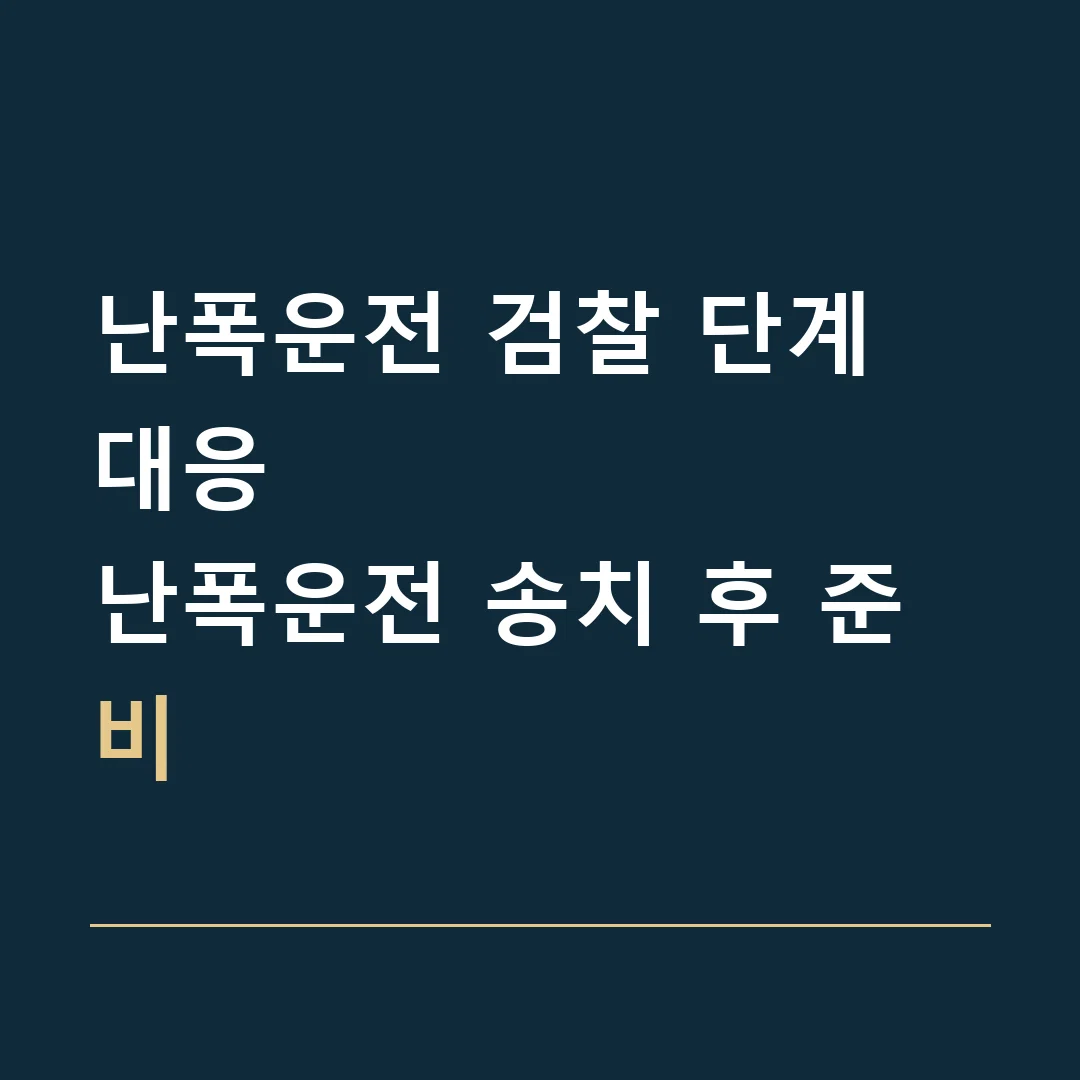 난폭운전 검찰 단계 대응 · 난폭운전 송치 후 준비