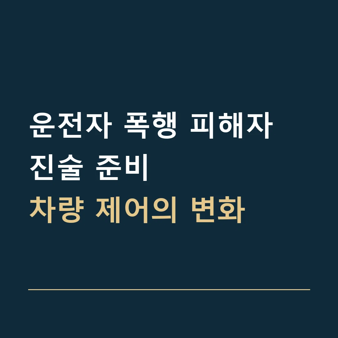 운전자 폭행 피해자 진술 준비 · 차량 제어의 변화