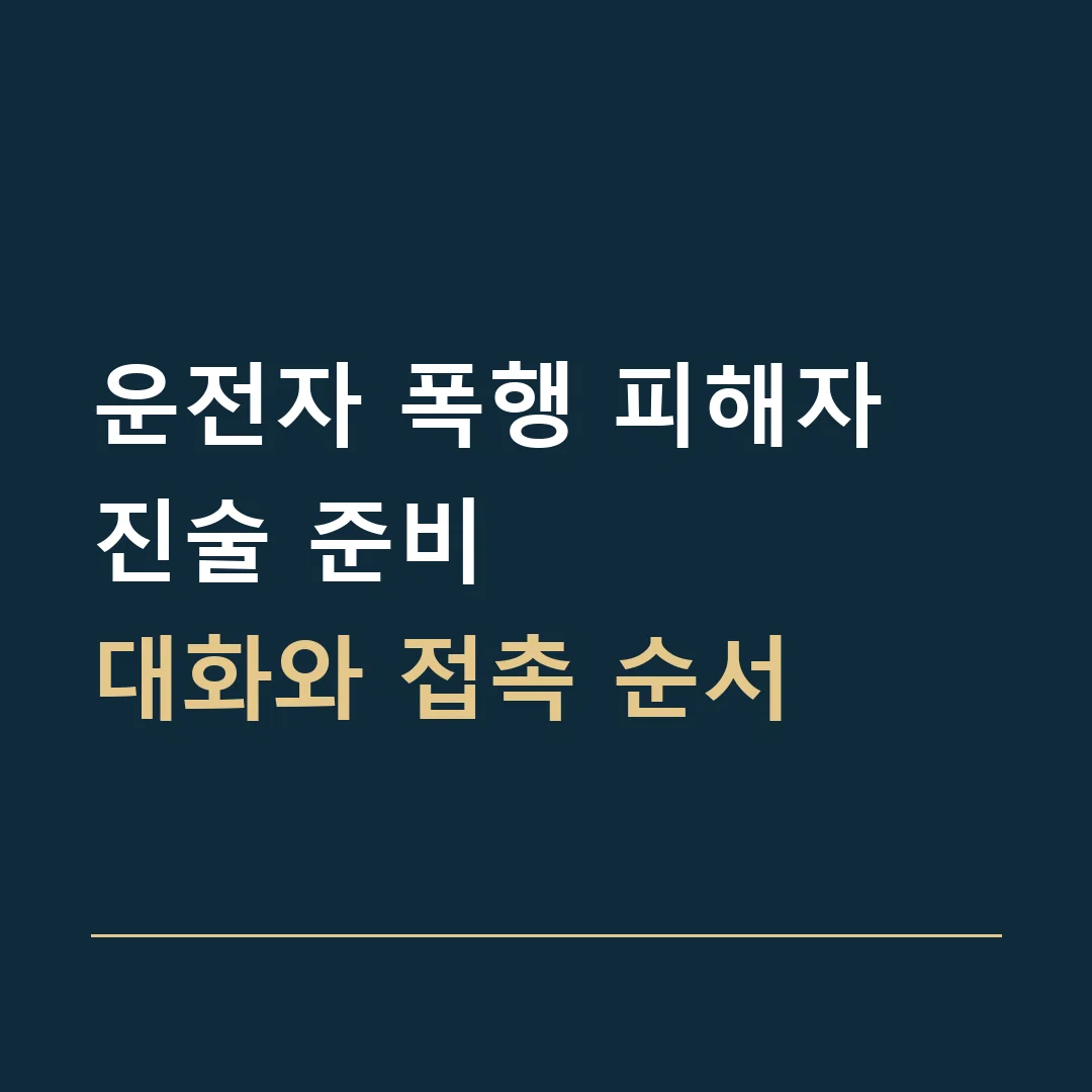 운전자 폭행 피해자 진술 준비 · 대화와 접촉 순서