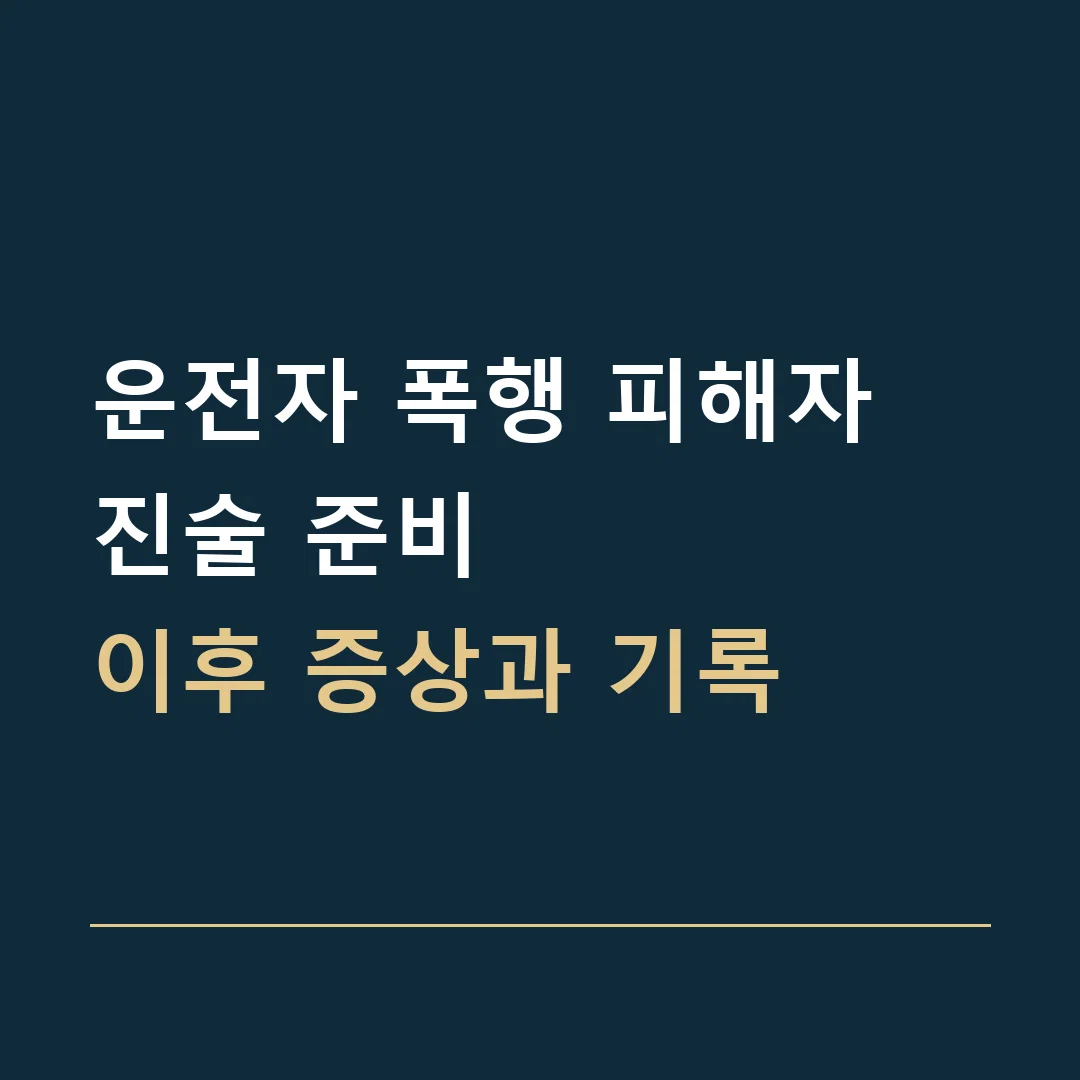 운전자 폭행 피해자 진술 준비 · 이후 증상과 기록