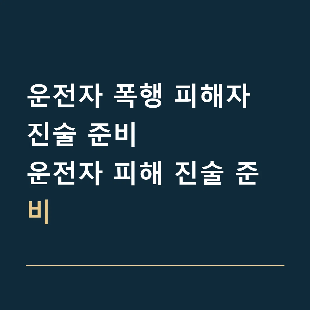 운전자 폭행 피해자 진술 준비 · 운전자 피해 진술 준비