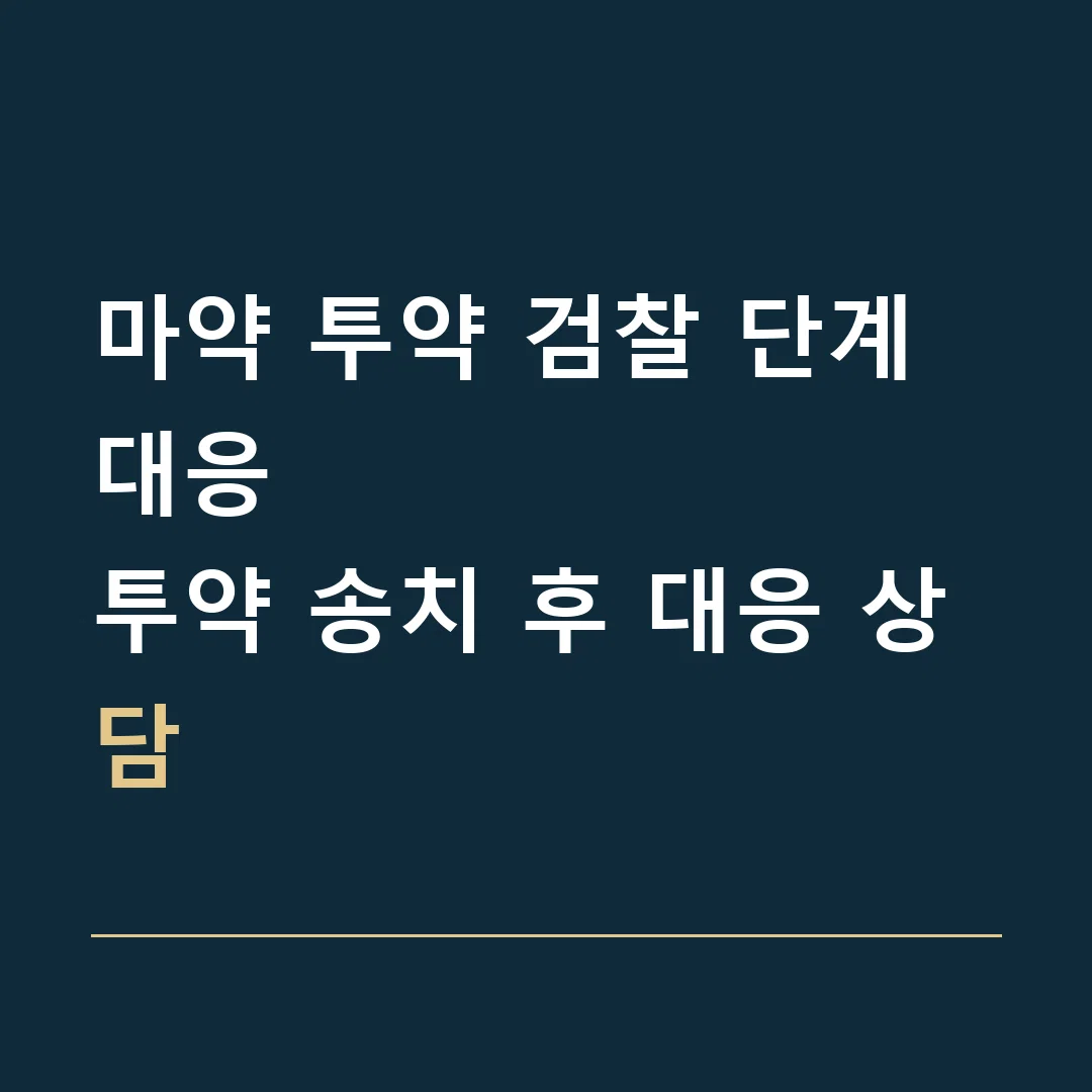 마약 투약 검찰 단계 대응 · 투약 송치 후 대응 상담