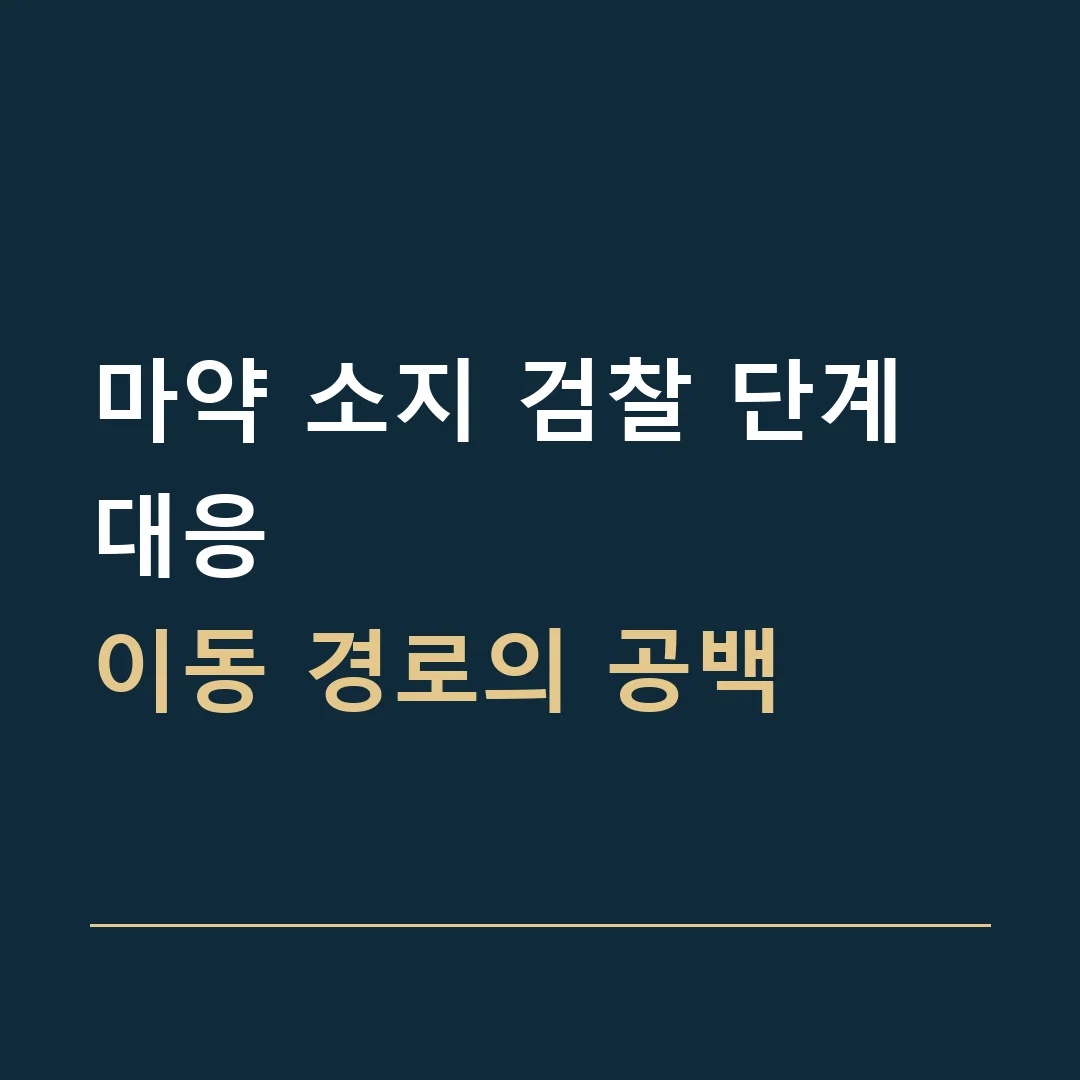 마약 소지 검찰 단계 대응 · 이동 경로의 공백