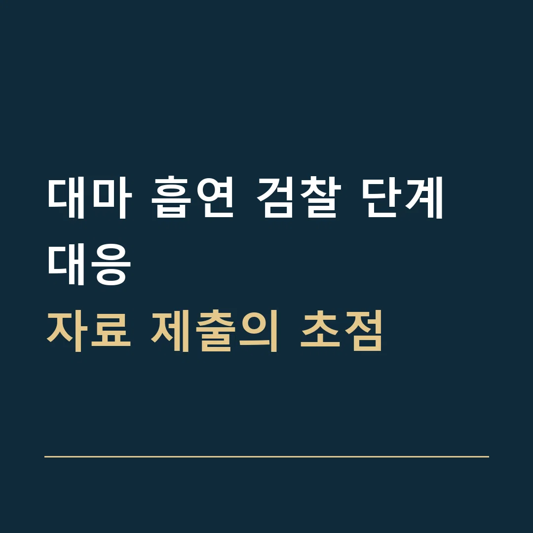 대마 흡연 검찰 단계 대응 · 자료 제출의 초점