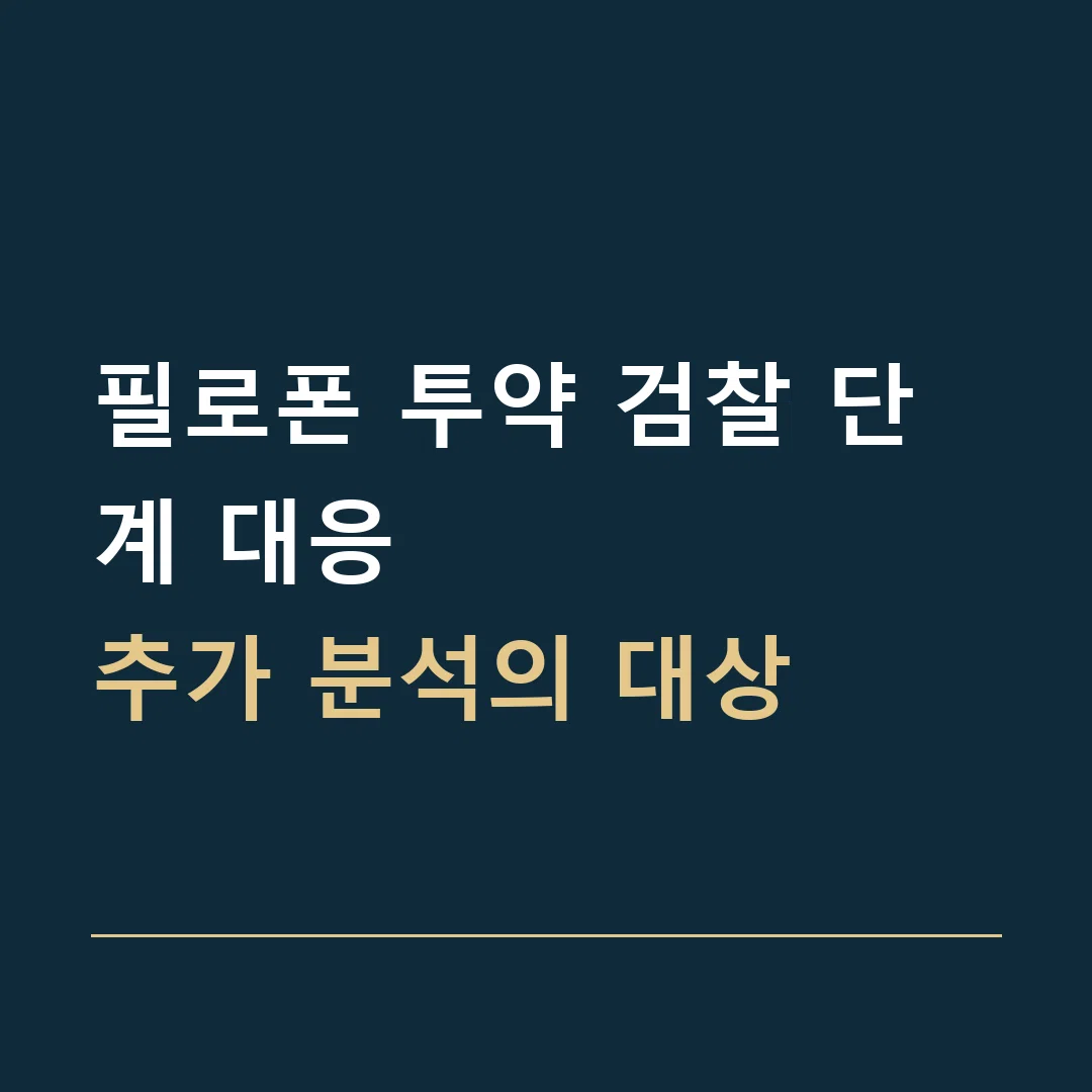 필로폰 투약 검찰 단계 대응 · 추가 분석의 대상