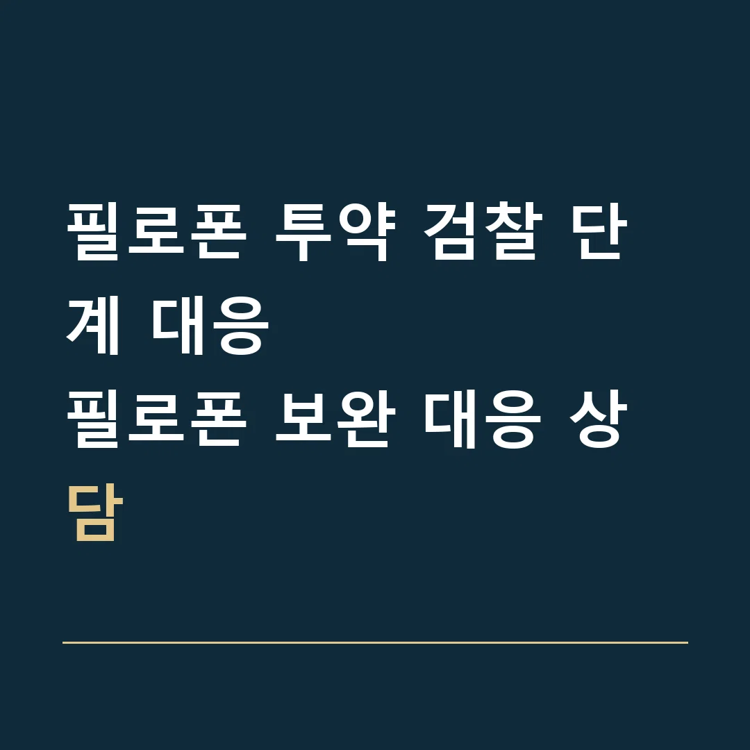필로폰 투약 검찰 단계 대응 · 필로폰 보완 대응 상담