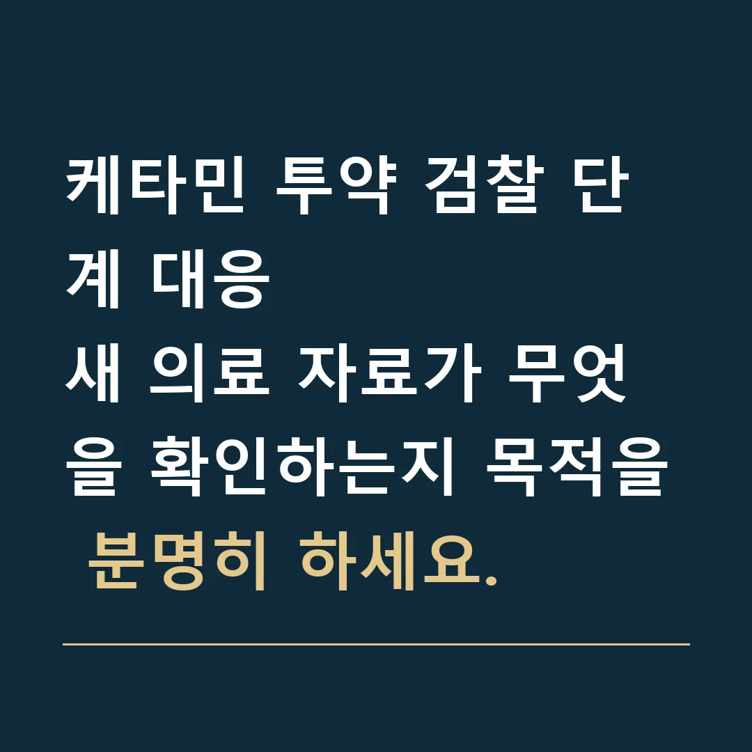 케타민 투약 검찰 단계 대응 · 새 의료 자료가 무엇을 확인하는지 목적을 분명히 하세요.