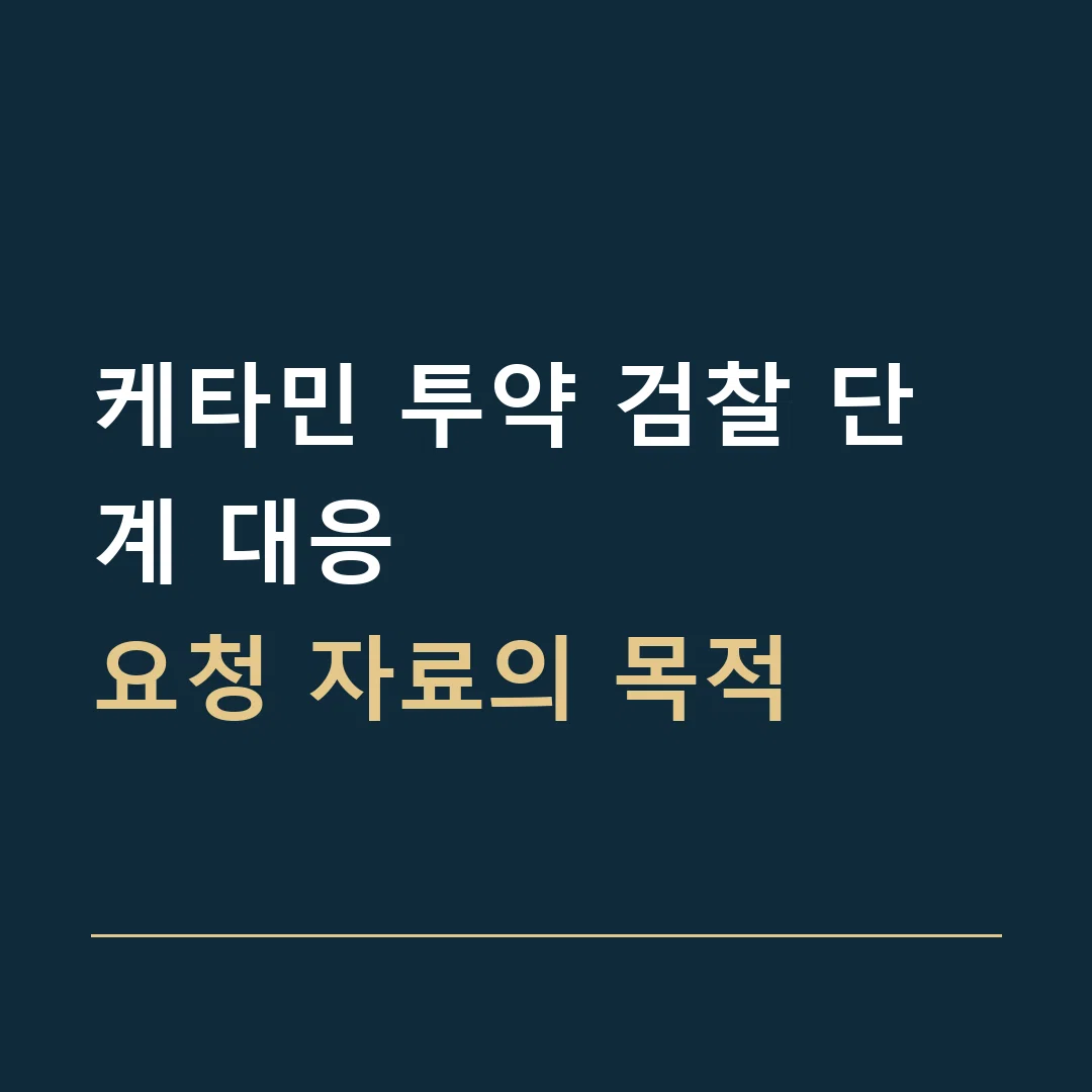 케타민 투약 검찰 단계 대응 · 요청 자료의 목적