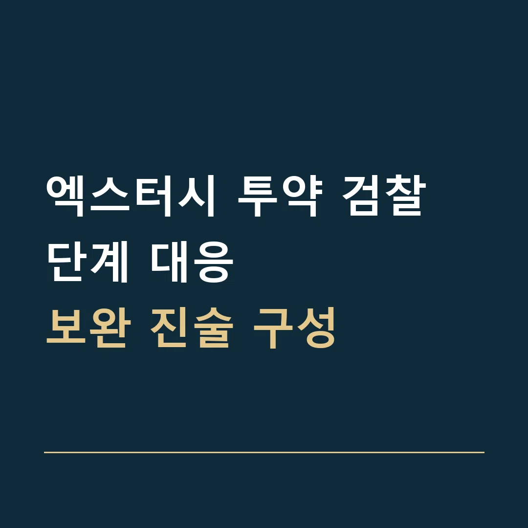 엑스터시 투약 검찰 단계 대응 · 보완 진술 구성
