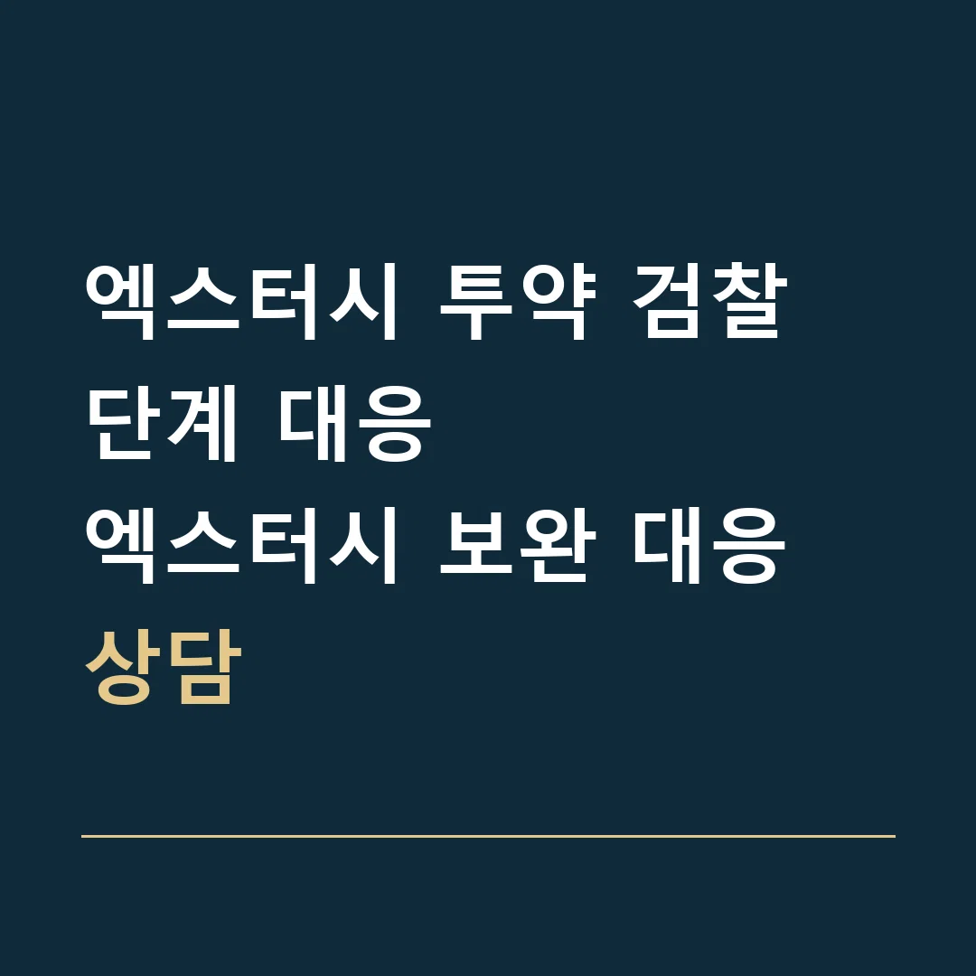 엑스터시 투약 검찰 단계 대응 · 엑스터시 보완 대응 상담