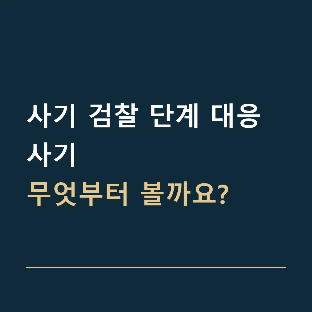 사기 검찰 단계 대응 · 사기
무엇부터 볼까요?