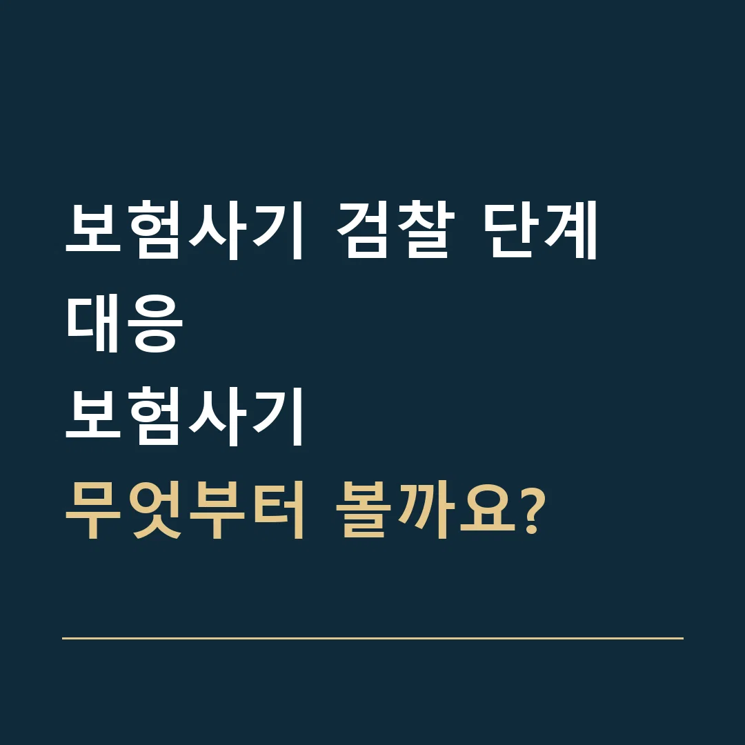 보험사기 검찰 단계 대응 · 보험사기
무엇부터 볼까요?