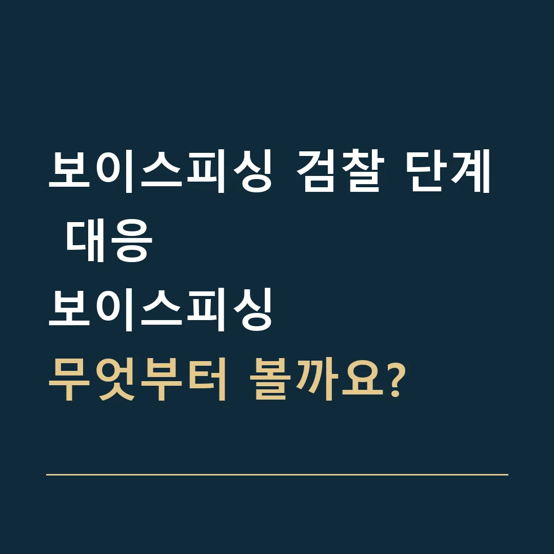 보이스피싱 검찰 단계 대응 · 보이스피싱
무엇부터 볼까요?