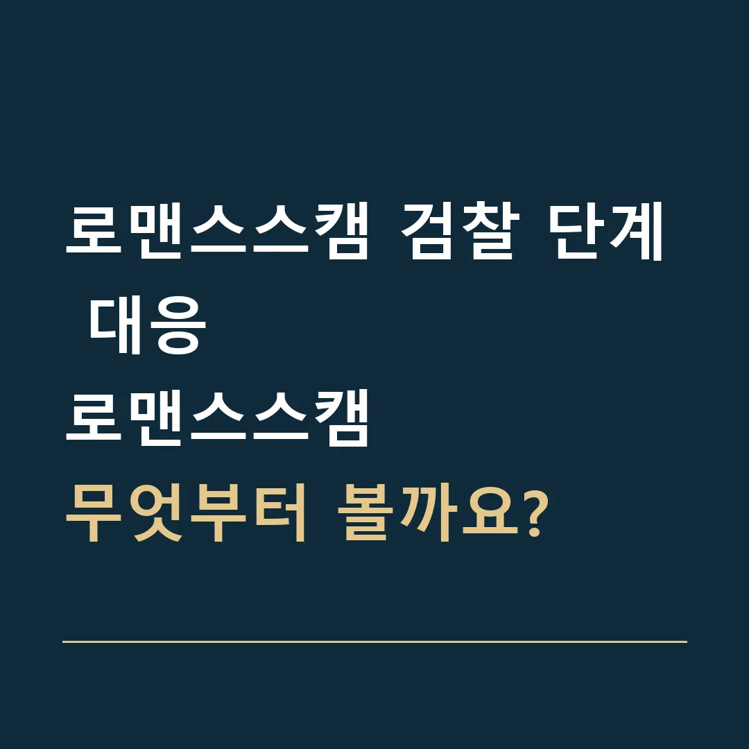 로맨스스캠 검찰 단계 대응 · 로맨스스캠
무엇부터 볼까요?