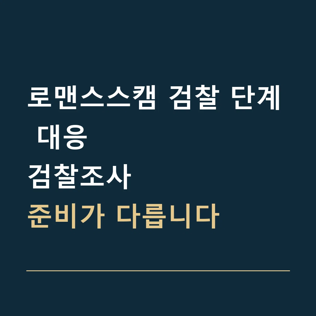 로맨스스캠 검찰 단계 대응 · 검찰조사
준비가 다릅니다