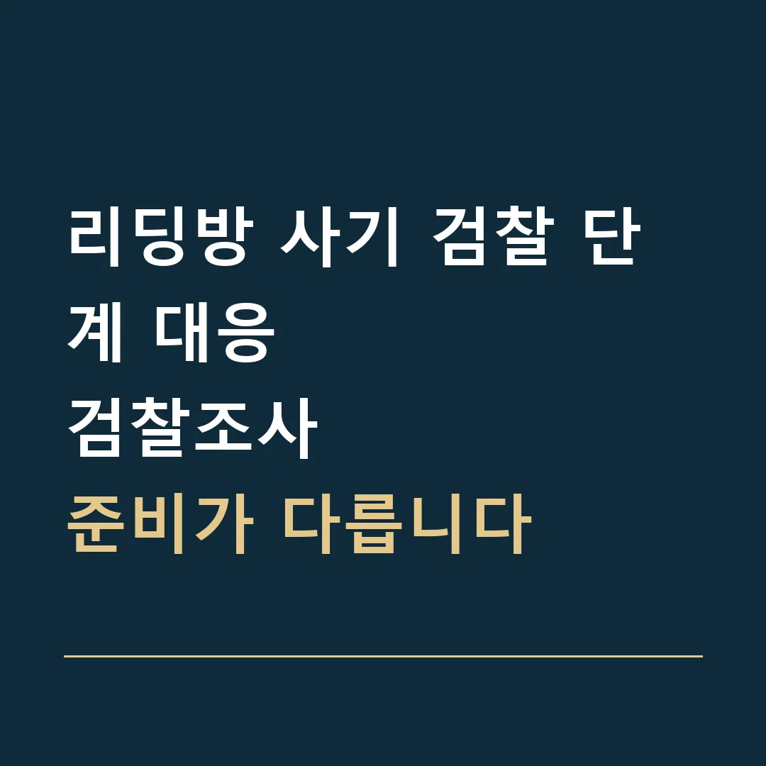 리딩방 사기 검찰 단계 대응 · 검찰조사
준비가 다릅니다